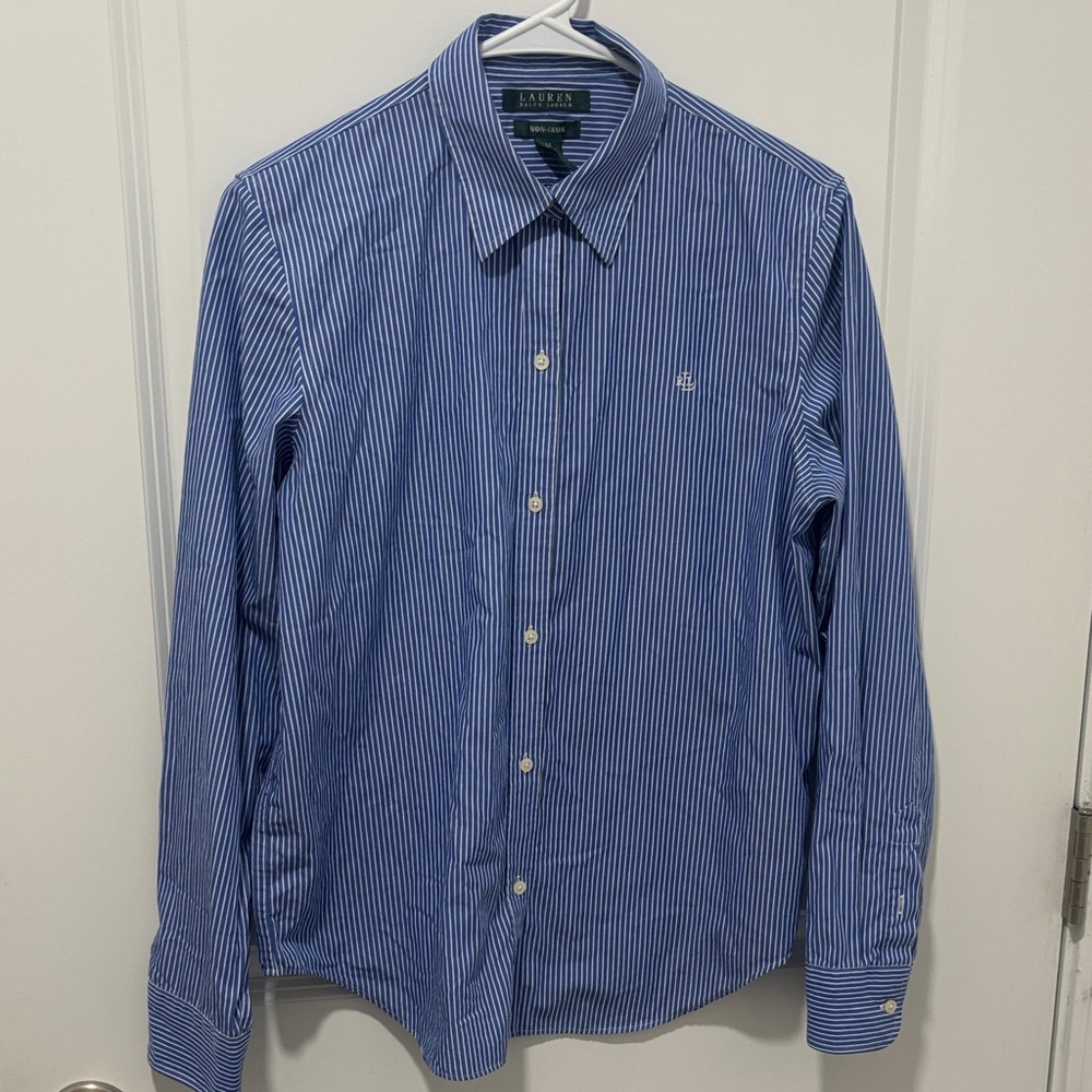 Lauren Ralph Lauren Striped Blue Dress Shirt